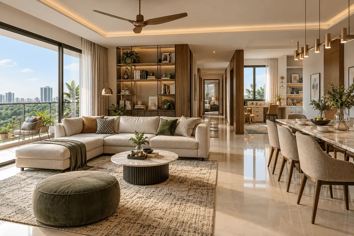 Spacious 3 BHK flat layout for growing families